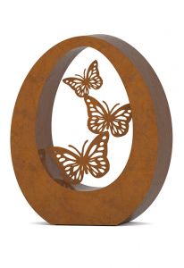 Mini urn 'Vlinders' van cortenstaal