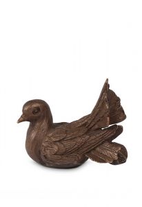 Bronzen mini urn 'Vogel'
