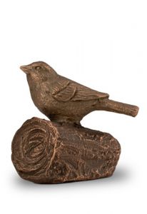 Keramische mini urn 'Vogel op levenstakje'