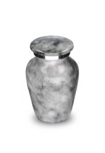 Kleine grijze urn 'Elegance' met natuursteenlook