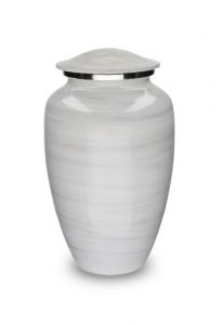 Aluminium urn 'Elegance' natuursteenlook wit-grijs