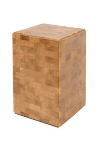 Massief eikenhouten urn