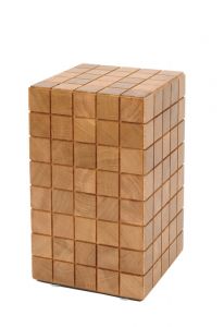 Massief eikenhouten urn