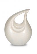 Aluminium urn 'Traandruppel' hoogglans beige