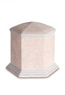 Urn van porselein 'Esagono' | Coral roze reliëf