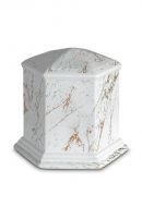 Urn van porselein 'Esagono' | Carrara marmer met goudkleurige aders