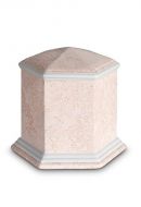Mini urn van porselein 'Esagono' | Coral roze reliëf