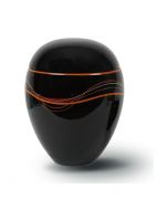 Glasfiber urn 'Ondine' met oranje lint