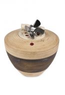 Handgemaakte mini urn 'Tolos' brown platina