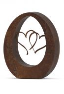 Bronzen mini urn 'Oval hearts'