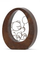 Bronzen mini urn 'Oval bear'