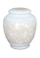 Urn van porselein 'Classica' met beige bloemmotief