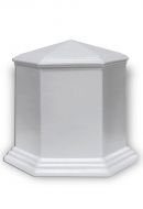 Zeshoekige urn van porselein 'Exagono'