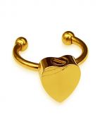 Hartvormige as-ring van edelstaal - goudkleurig - zelf te vullen