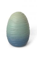 Handgemaakte mini urn 'Cocon' blauw-groen