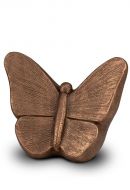 Keramische kunst urn Vlinder bronskleurig
