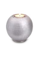 Kristal glazen kaarshouder mini urn zilverkleurig craquelé
