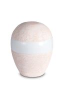 Porseleinen mini urn 'Planet' - Coral roze reliëf