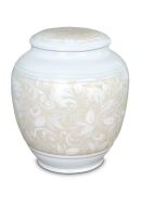 Urn van porselein 'Classica' met beige bloemmotief