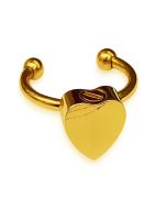 Hartvormige as-ring van edelstaal - goudkleurig - zelf te vullen