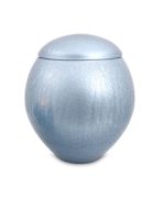 Glazen urn blauwkleurig craquelé