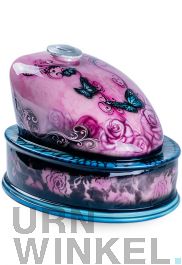 Biker benzinetank urn 'Pink Butterflies